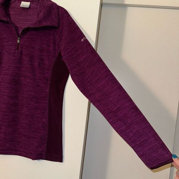 Columbia Womens Purple Fuchsia Fleece Quarter Zip Sweatshirt Size Medium - Picture 4 of 12